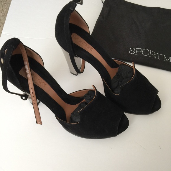 👠 SportsMax Black & Silver Suede Heels 🎉🎉 2xHP - Picture 4 of 5