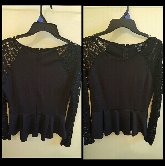 Lace Peplum Top