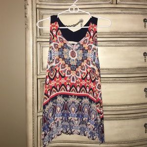 Sleeveless multi colored shirt