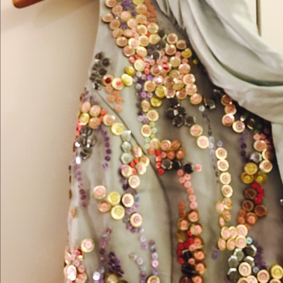 Silk jersey cape dress with sequin embellishment - Picture 2 of 4