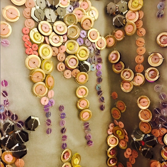 Silk jersey cape dress with sequin embellishment - Picture 4 of 4