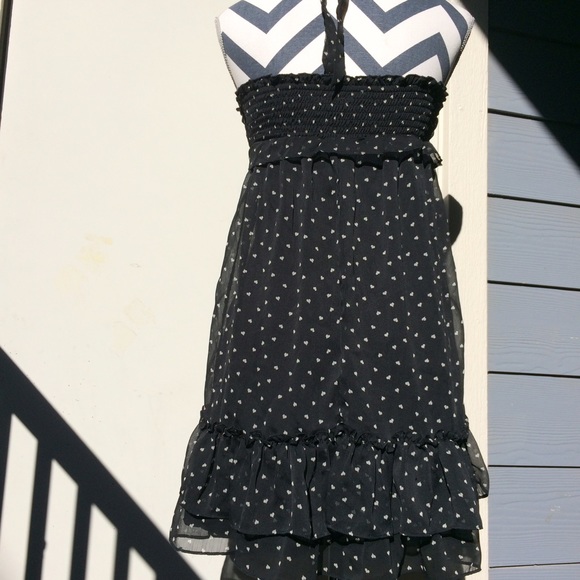 layered heart patterned halter dress - Picture 2 of 4