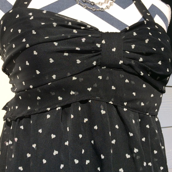 layered heart patterned halter dress - Picture 3 of 4