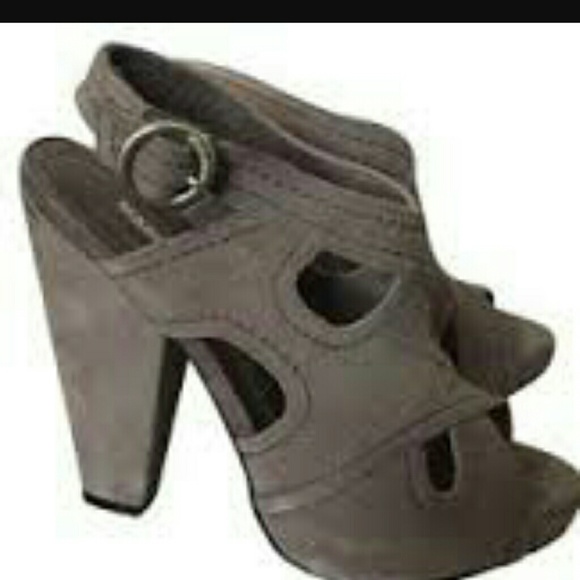 Gently used Marco Santi grey suede sandals