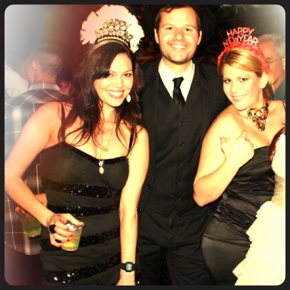 Betsey Johnson black sequin striped dress