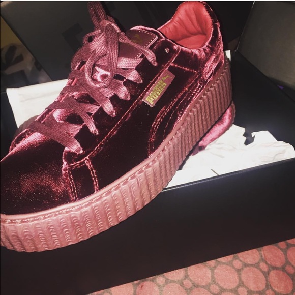 Rihanna's FentyxPuma red velvet creepers!! - Picture 1 of 4