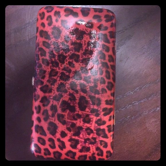 Pink animal print wallet