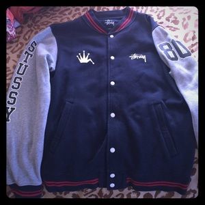 Mens Stussy Letterman jacket XL
