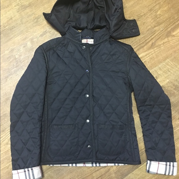 Black Quilted Burberry Jacket !!