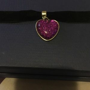 Lovely Purple Heart Choker Necklace