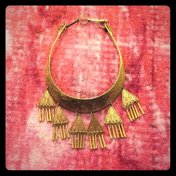 Vintage Boho Bronze Collar Necklace - Picture 1 of 2