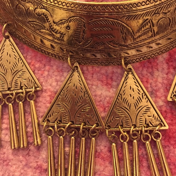 Vintage Boho Bronze Collar Necklace - Picture 2 of 2