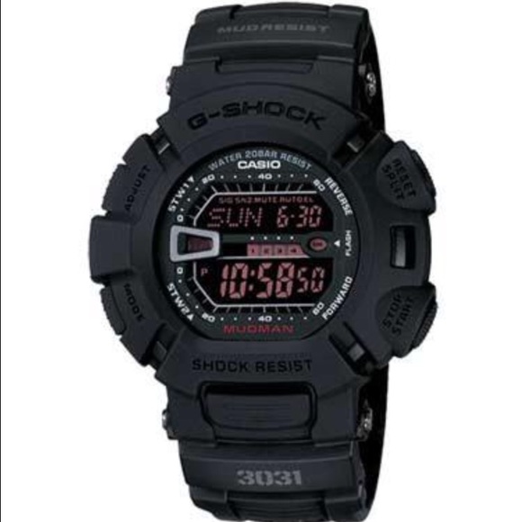 Black GSchock watch.