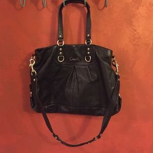 Coach black leather purse