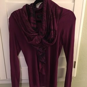 Anthropologie magenta long sleeve blouse