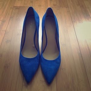 Blue Suede Nine West High Heel Pumps
