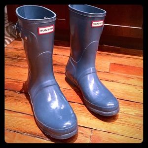Hunter Original Short Gloss Boots Ocean Blue