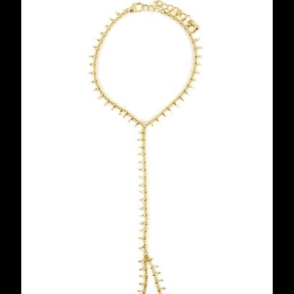 NWT TRIBAL BEADED GOLD HAND CHAIN BRACELET - Picture 2 of 2