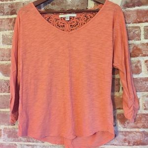 Lauren Conrad crochet back long sleeve