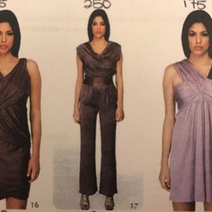 Cowl neck wide leg plum jumpsuit in satin