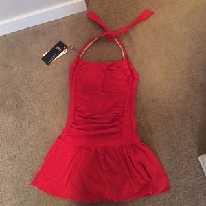 Vintage Inspired Red Swimsuit