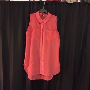 Sheer button down shirt