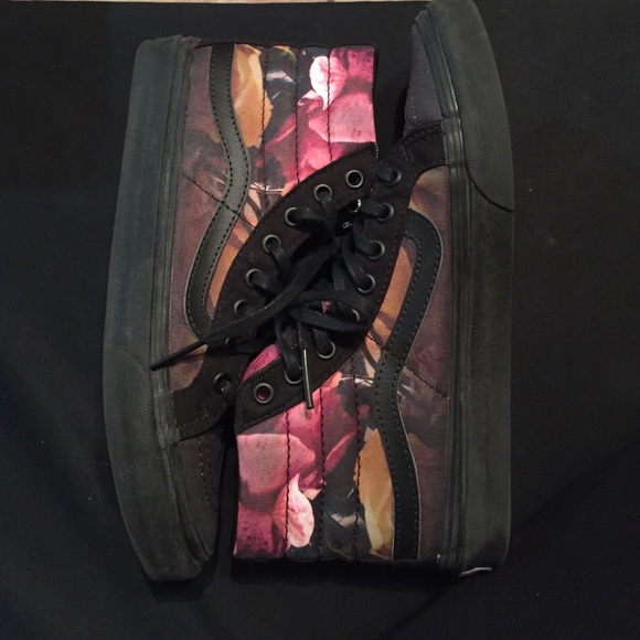 Flowered High Top Vans