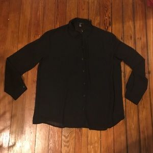 Forever 21 Black Sheer Button Down {Pricedrop!}