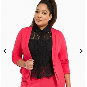 Torrid Fuchsia Pink Ponte Cutaway Blazer 1 14-16