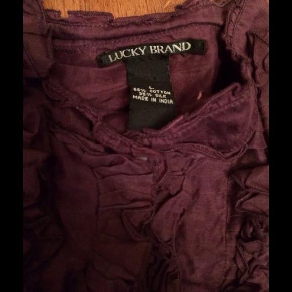💄SOLD💄Lucky Brand Purple Front Button Blouse, L - Picture 2 of 3