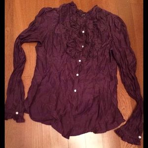 💄SOLD💄Lucky Brand Purple Front Button Blouse, L