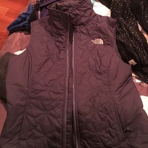 North face vest grayish purple