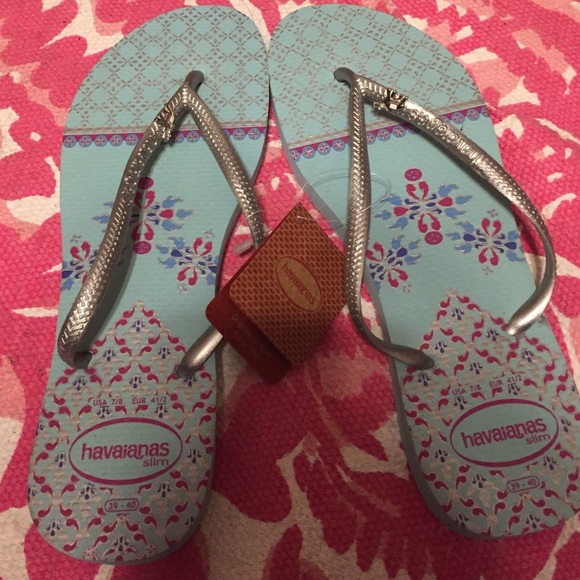 Havaianas 7/8 blue with elephants
