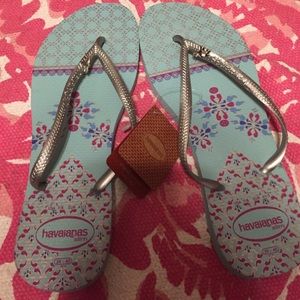 Havaianas 7/8 blue with elephants