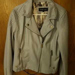 Leather moto biker jacket