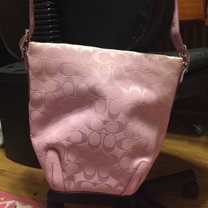 Coach pale pink bucket purse