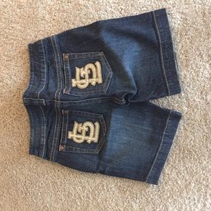Alissa Milano St. Louis Cardinal jean shorts
