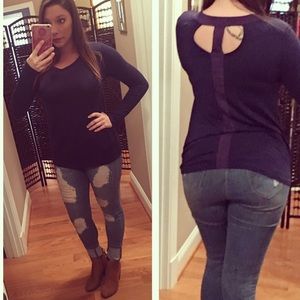 Le Lis Super Soft Marled Navy Top
