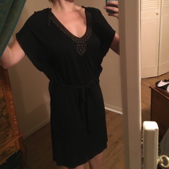 Flowing batwing beaded dress