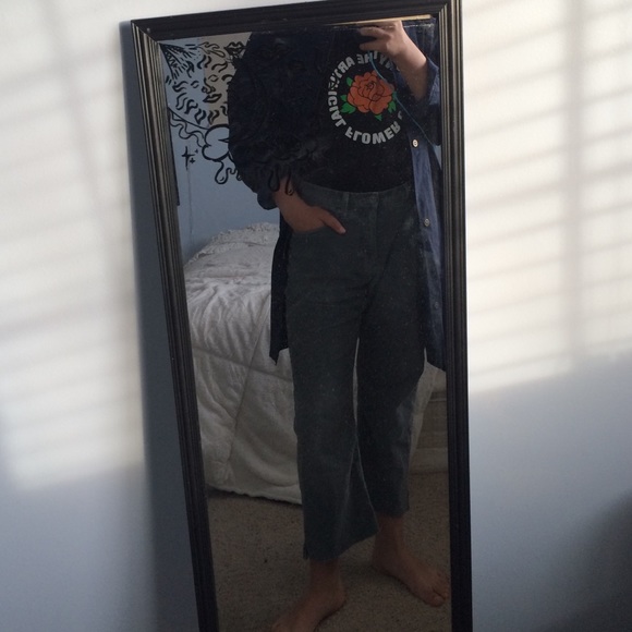 Vintage corduroy flared flooded pants