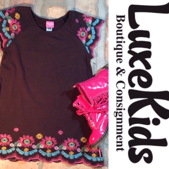 Pampolina Brown Floral Cap Sleeve Dress