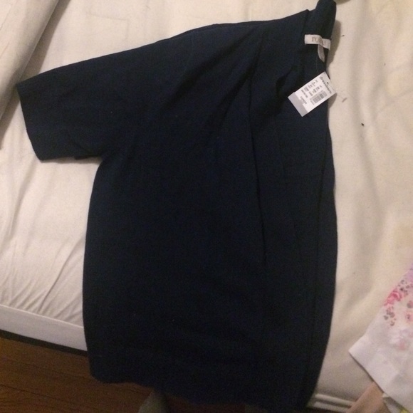 Navy Blue midriff/bolero short sleeve cardigan - Picture 1 of 2
