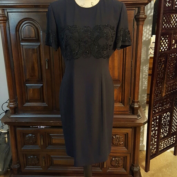 Black beaded formal dress