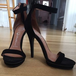 Jeffrey Campbell black Burke sandal heel 6.5 NWOT
