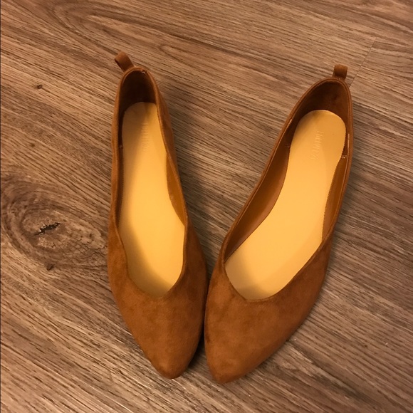 Brown suede flats