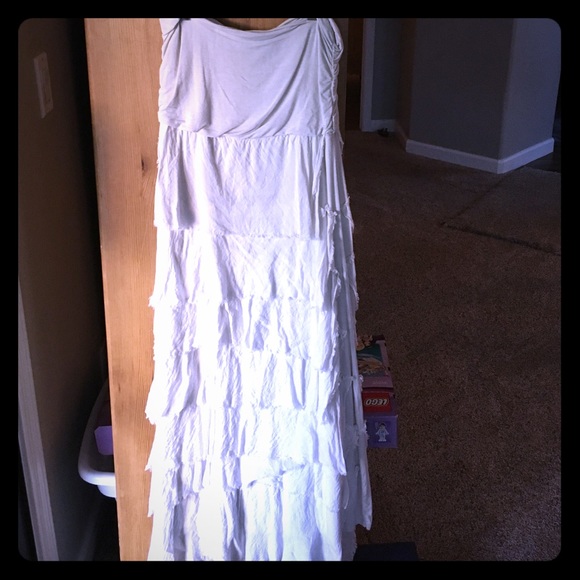 Layered tiers skirt in beige cream - Picture 1 of 2