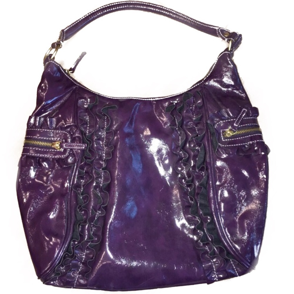 Avon Purple/Deep Plum Fashion Bag W/ Ruffles NWOT