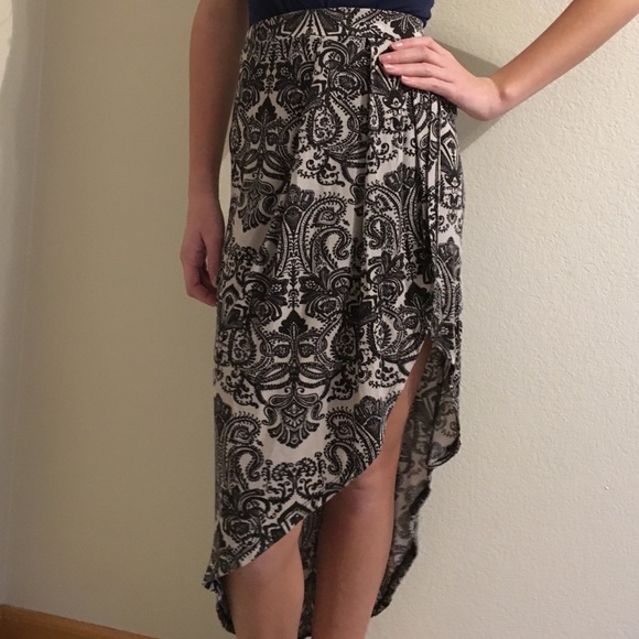 Paisley half up half down rap skirt
