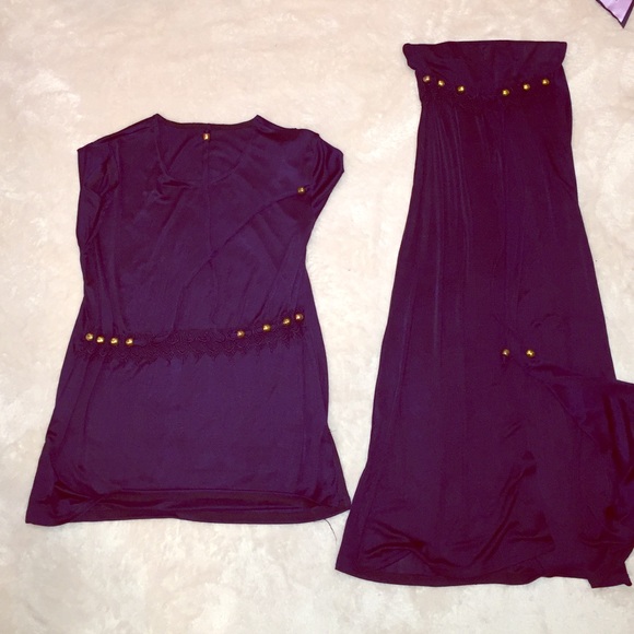 Silky 2 piece shirt & skirt set - Picture 1 of 2
