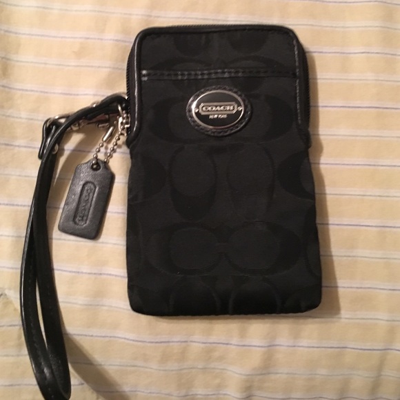 Black coach little carry purse